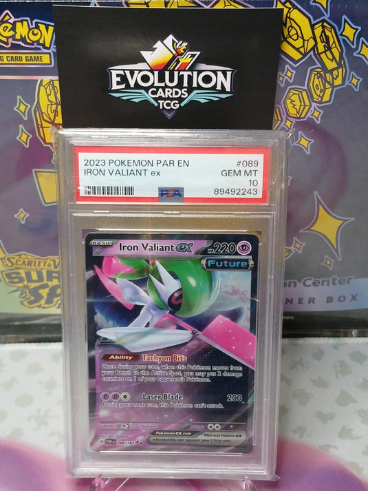 Pokemon TCG Paradox Rift 2023 IRON VALIANT EX #089 Holo PSA 10 GEM MINT