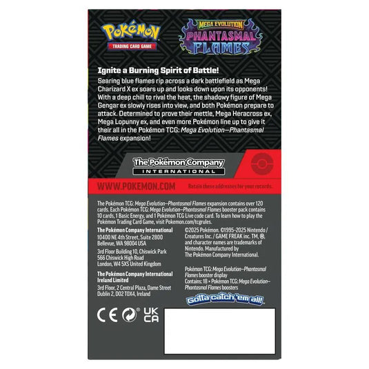 Pokemon TCG: Mega Evolution Phantasmal Flames - Half Booster Box (18 Packs)
