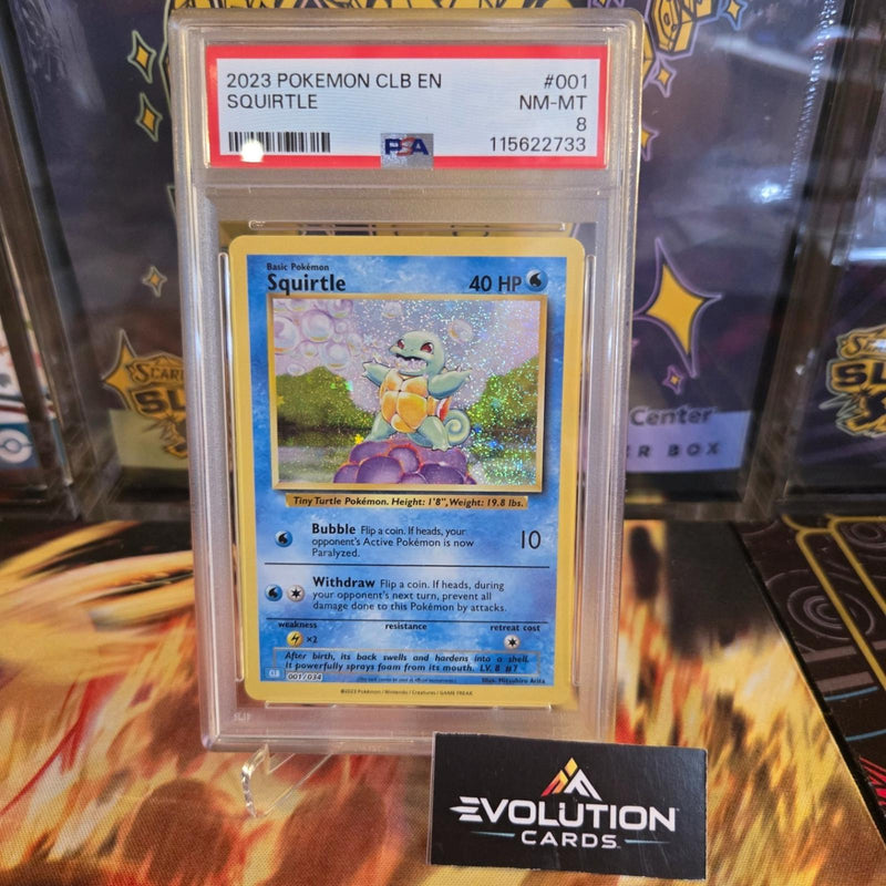 Load image into Gallery viewer, Pokemon Card TGC: PSA 8 Squirtle 001/034 Classic Collection English Holo

