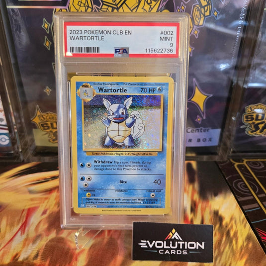 Pokemon Card TCG: PSA 9 Wartortle 002/034 Classic Collection English Holo