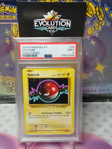 Pokémon TCG PSA 9 Pokemon Card Voltorb 39/108 Evolutions MINT (None-Holo)