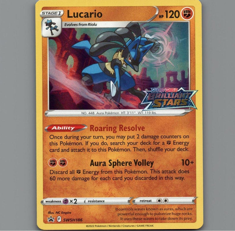 Load image into Gallery viewer, Pokemon TCG Lucario SWSH186 - Brilliant Stars - MINT

