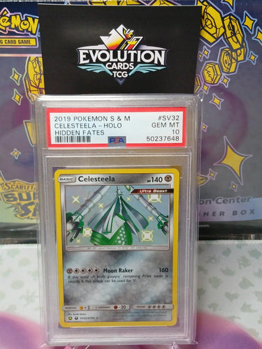 Pokemon TCG 2019 Sun & Moon Hidden Fates Shiny Celesteela #SV32 PSA 10 GEM MINT