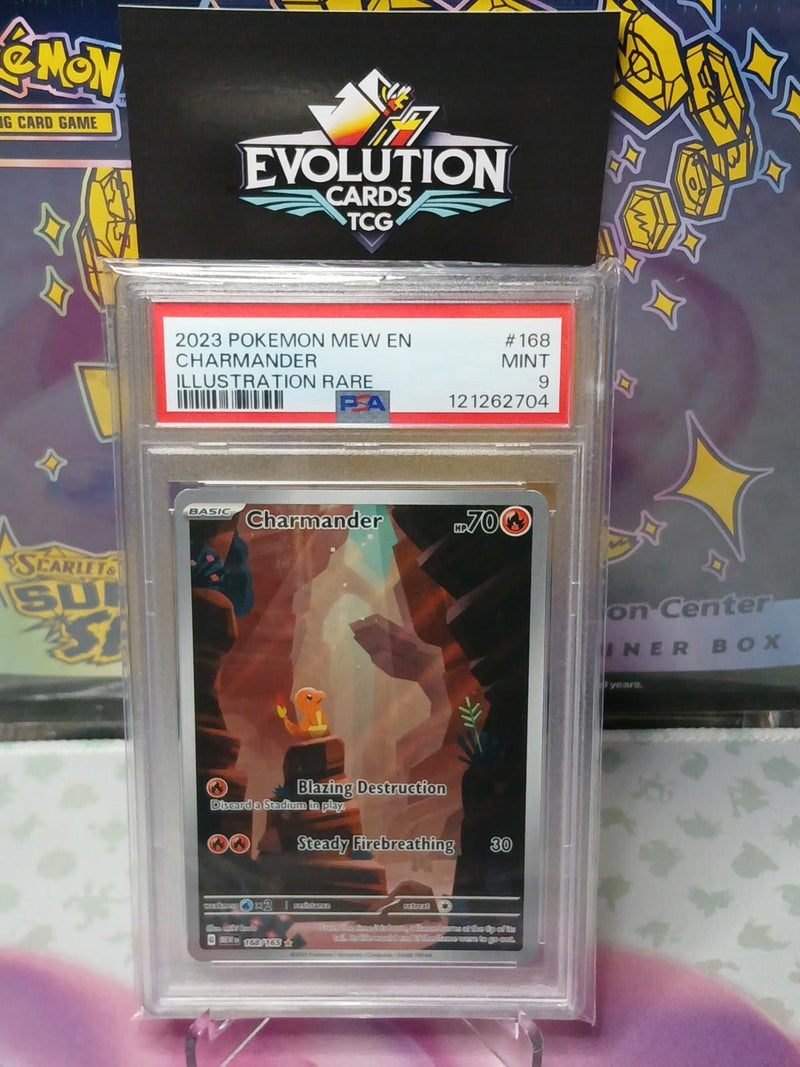 Load image into Gallery viewer, Pokemon TCG Charmander 168/165 151 IR Illustration Rare 2023 English PSA 9 Mint
