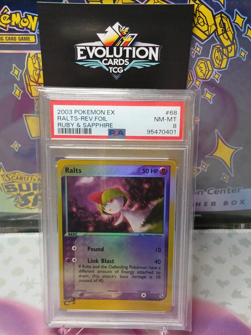 Load image into Gallery viewer, Pokemon TCG Ralts EX Ruby &amp; Sapphire Reverse Holo #68 PSA 8
