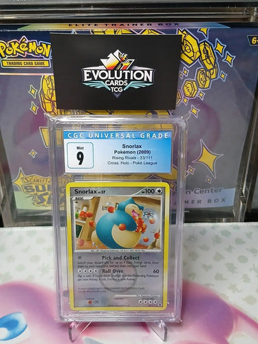 Pokemon TCG Snorlax Rising Rivals League Crosshatch Rev Holo Rare Promo CGC 9