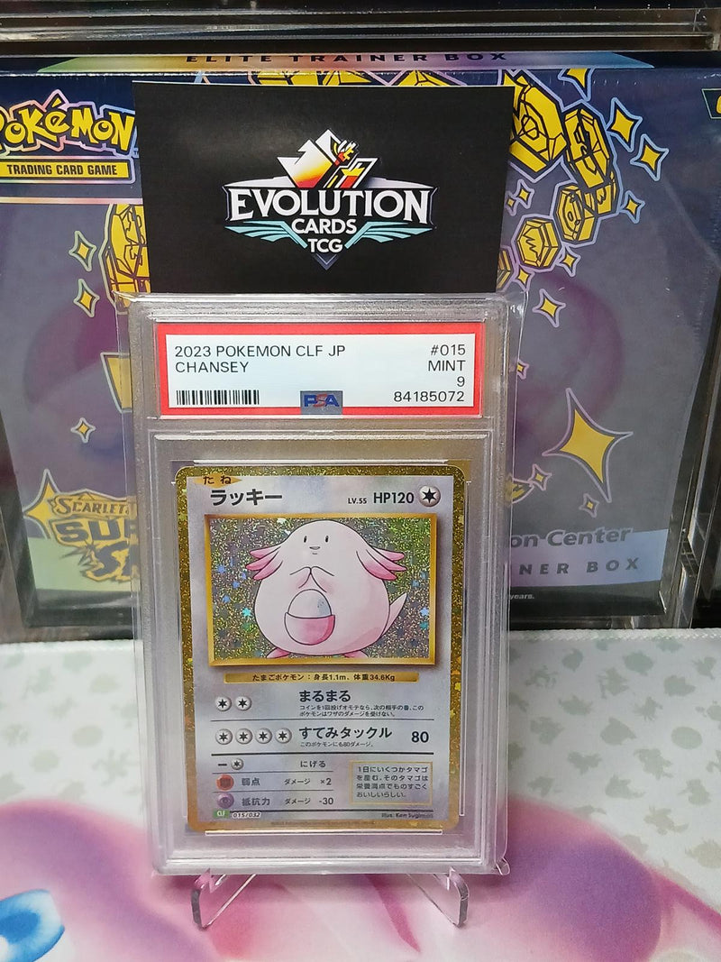 Load image into Gallery viewer, Pokémon TCG 2023 CLF JP Chansey #015 Graded Mint 9 PSA
