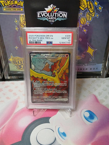Pokemon TCG Team Rocket's Moltres EX 208/182 Destined Rivals UR Full Art PSA 10