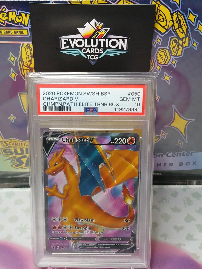 Load image into Gallery viewer, Pokemon TCG Charizard V SWSH050 - Champions Path Promo 2020 - PSA 10
