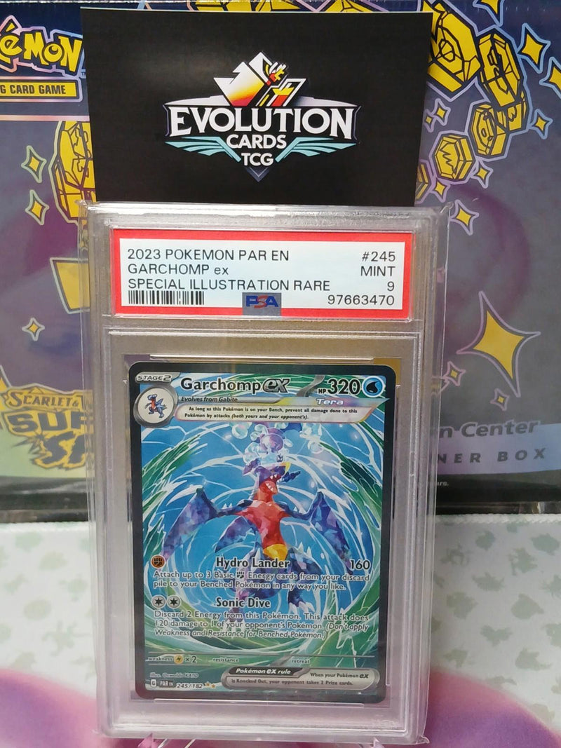 Load image into Gallery viewer, Pokémon TCG Garchomp EX 245/182 Paradox Rift PSA 9 MINT
