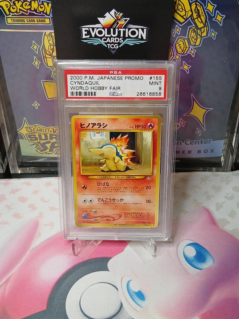 Load image into Gallery viewer, Pokemon TCG PSA 9 Cyndaquil #155 Japanese Promo World Hobby Fair 2000
