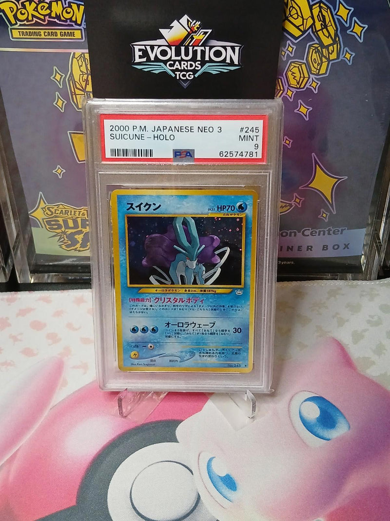 Load image into Gallery viewer, Pokemon TCG PSA 9 Suicune Neo 3 #245 Neo Revelation Japanese MINT Holo
