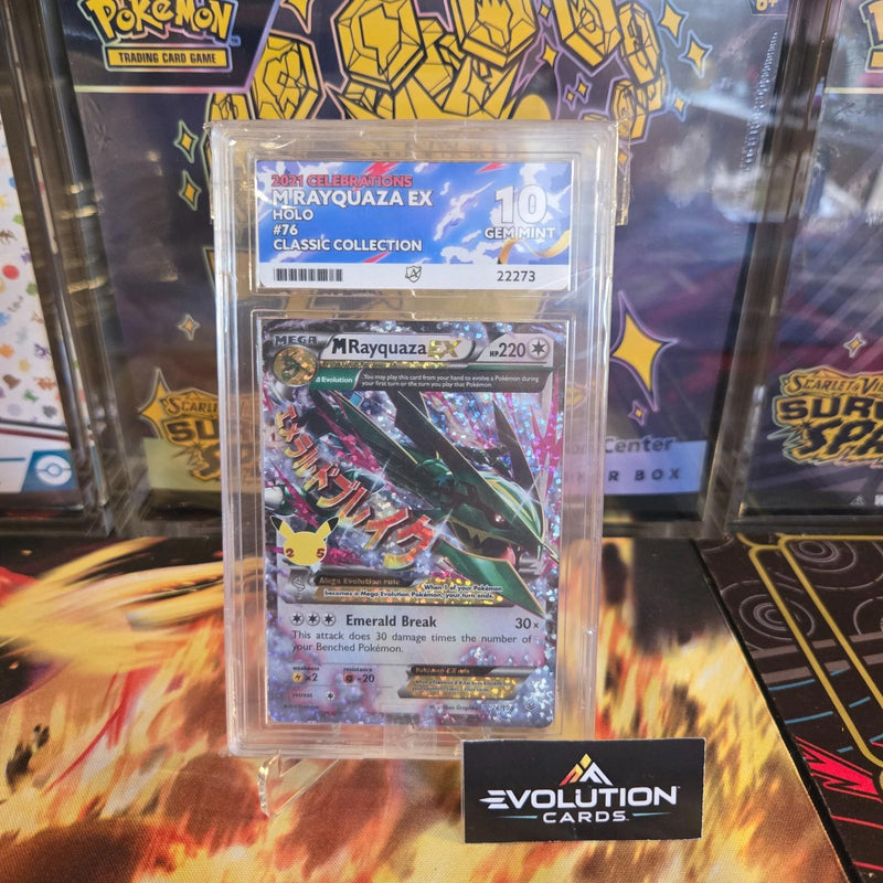 Load image into Gallery viewer, Pokemon TCG 2021 Celebrations M Rayquaza EX Card #76/108 ACE 10 GEM MINT
