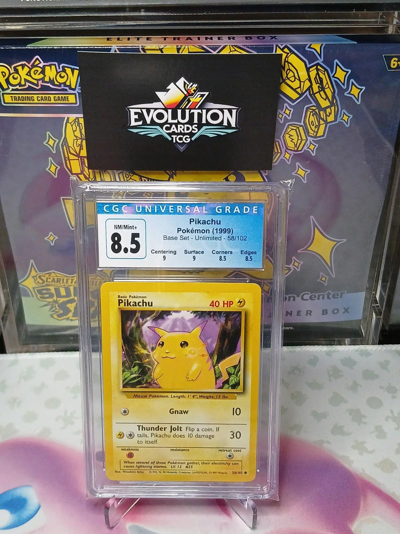 Load image into Gallery viewer, Pikachu Yellow Cheeks 58/102 Base Set Common CGC  8.5 Pokemon Card 1999

