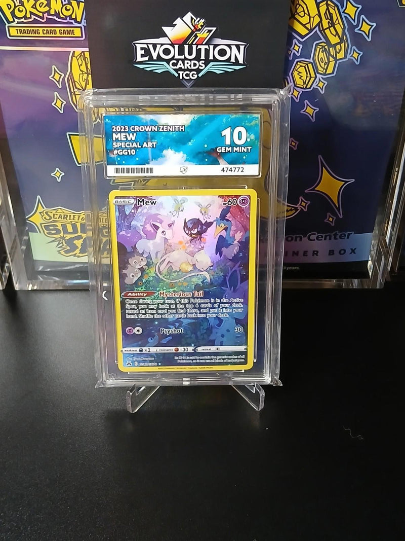 Load image into Gallery viewer, Pokemon TCG Mew Gg10/Gg70 Crown Zenith Special Art Ace Gem Mint 10
