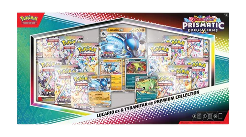 Pokemon TCG-Prismatic Evolutions Lucario ex & Tyranitar ex Premium Collection Box