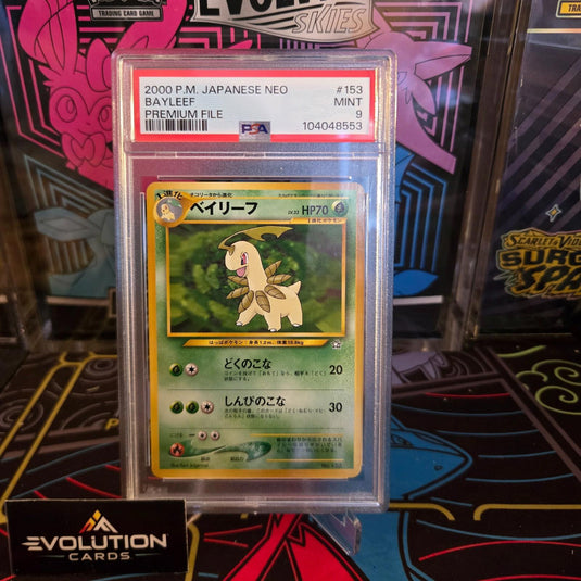 Pokemon TCG: PSA 9 Mint Bayleef 2000 Neo Premium File Promo No. 153