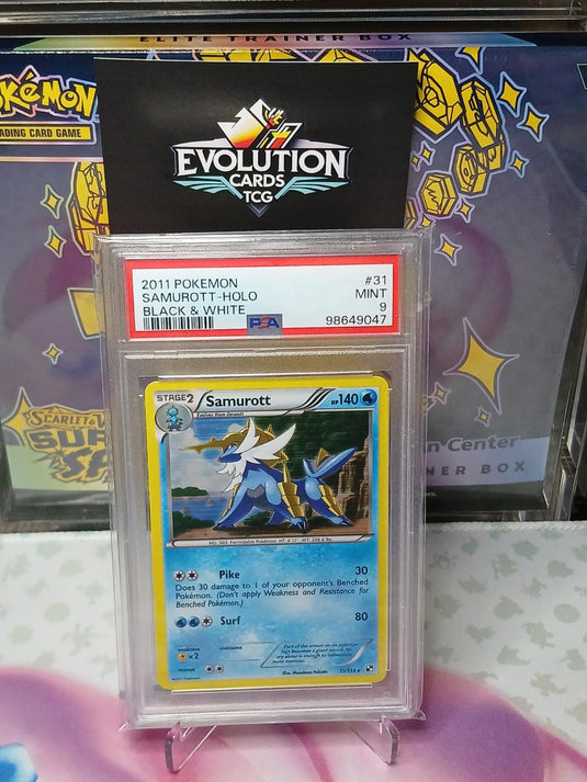 POKEMON TCG PSA 9 MINT SAMUROTT HOLO #31 2011 BLACK & WHITE