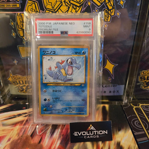 Pokemon Japanese TCG: Totodile 2000 Neo Premium File, PSA 9