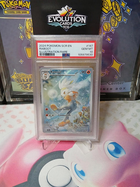 Pokemon TCG -  Raboot 147/142 Illustration Rare Holo Stellar Crown Card PSA 10