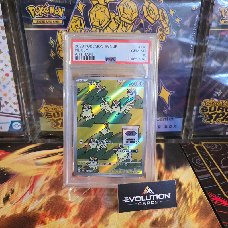 Load image into Gallery viewer, 2023 Pokémon SV3 JP Pidgey PSA Gem Mint 10 Art Rare Graded Card
