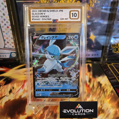 Pokemon Card Japaene TCG: Glaceon V Eevee Heroes Gm-Mt 10 Slab PG S&S