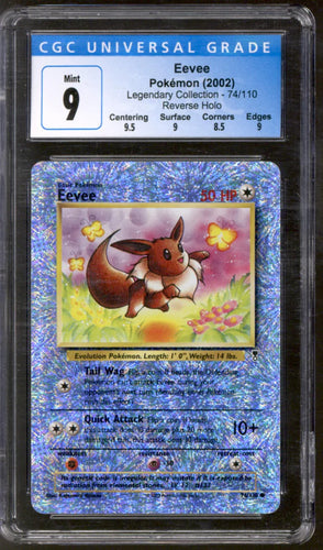 Pokemon Legendary Collection Reverse Holo Foil Eevee 74/110 CGC 9