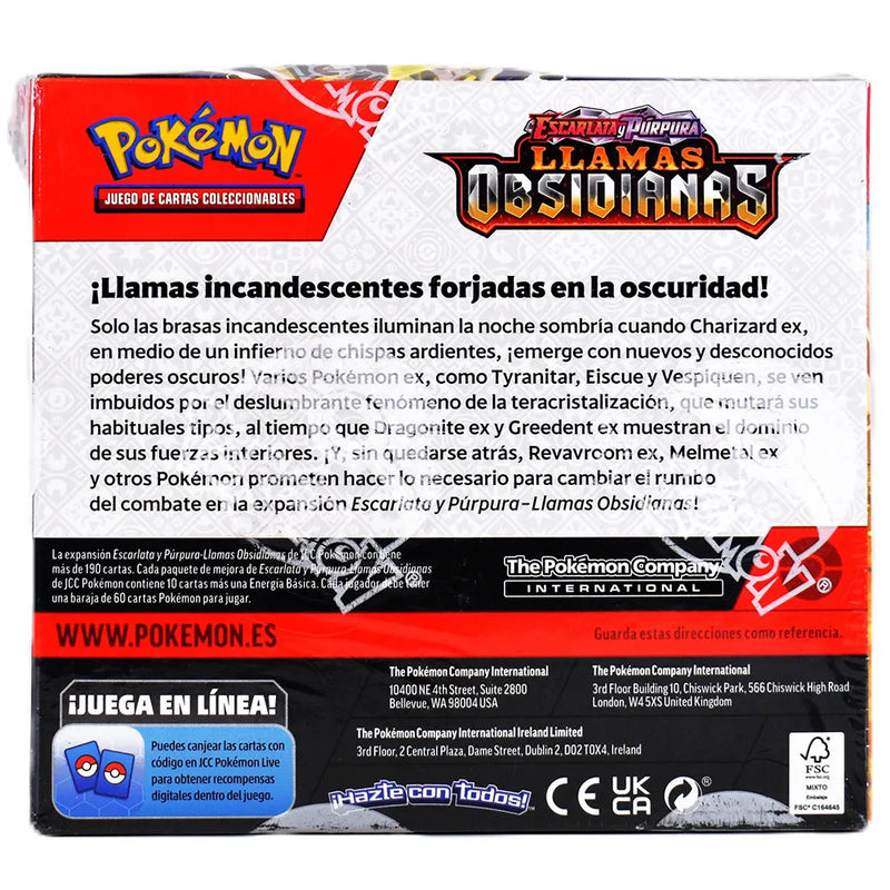 Load image into Gallery viewer, Pokemon TCG Scarlet &amp; Violet Obsidian Flames Booster Box Spanish (36 packs)

